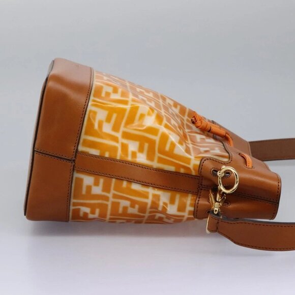 FENDI Zucca Canvas Shoulder Bag Orange Auth - Picture 4 of 16